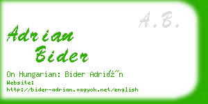 adrian bider business card